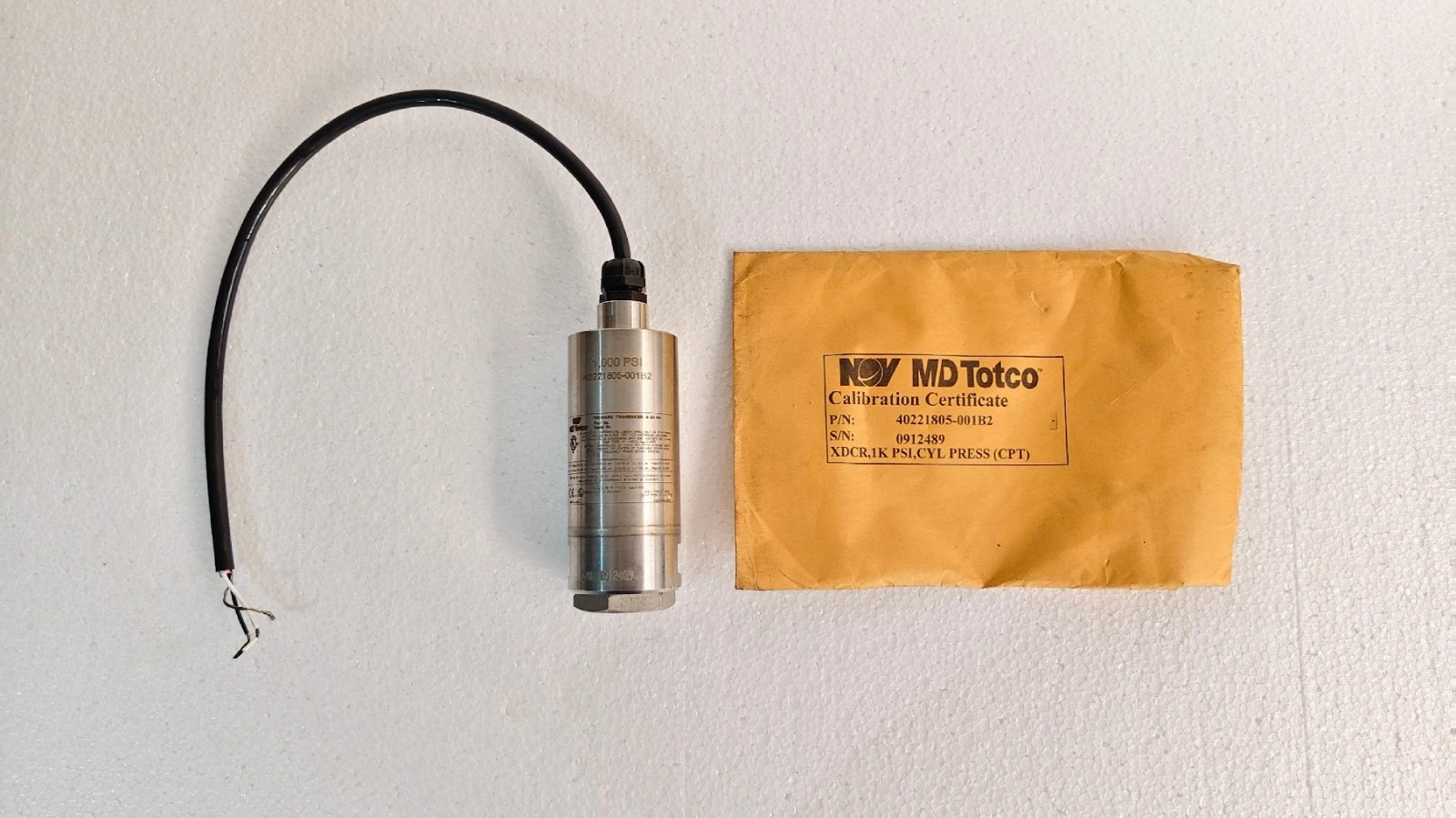 MD Totco 40221805-001B2 Transducer 1000 PSI 4-20 mA